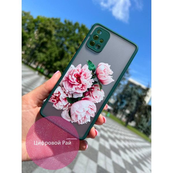 Чохол для Samsung Galaxy A71 з квітами півонії рожеві