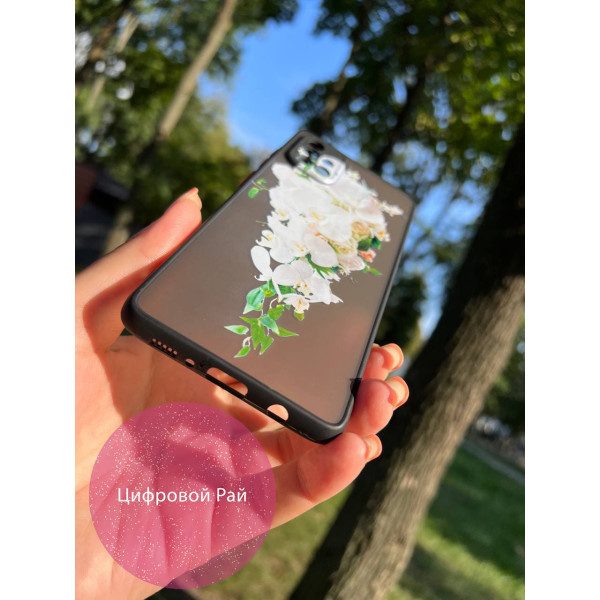 Чехол для Samsung Galaxy A71 белые орхидеи