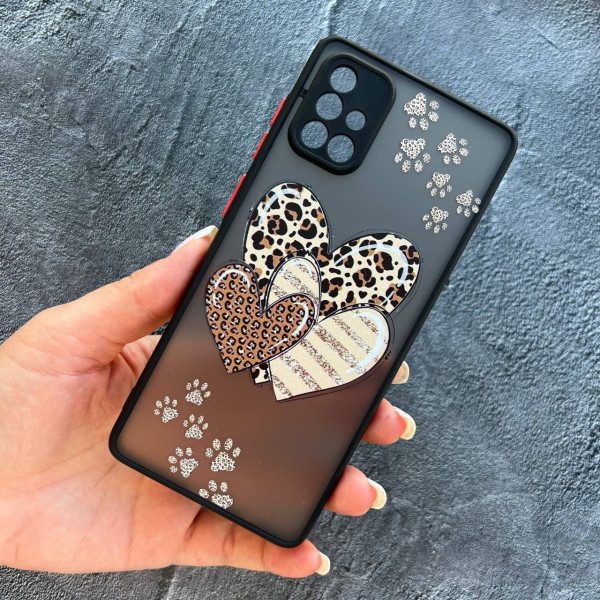 Чехол для Samsung Galaxy A71 леопардовые сердечки