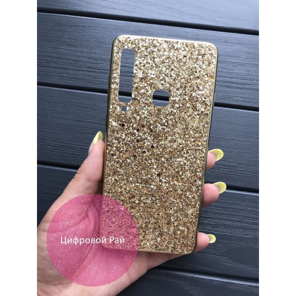 Чехол для Samsung Galaxy A9 (2018) пластиковый чехол с золотыми пайетками