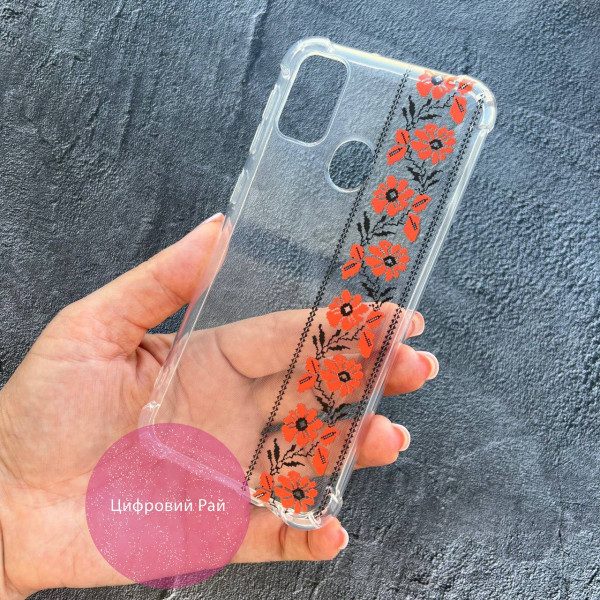 Чехол для Samsung Galaxy M30s/M21 вишиванка Полтавщина противоударный прозрачный силиконовый чехол 