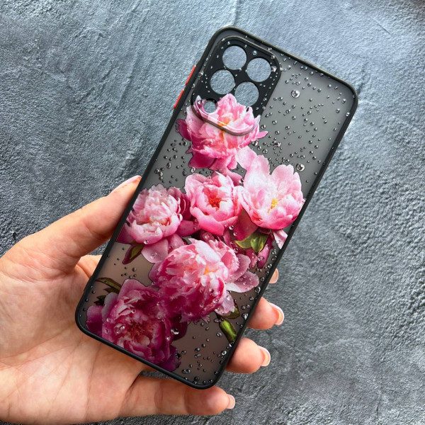 Чехол для Samsung Galaxy M33 пиона с каплями