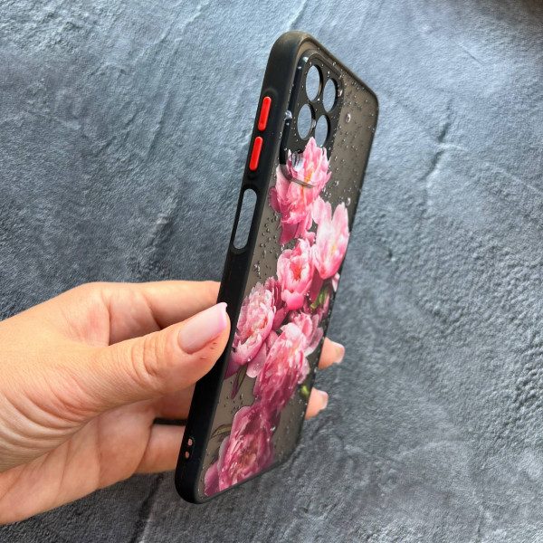 Чехол для Samsung Galaxy M33 пиона с каплями