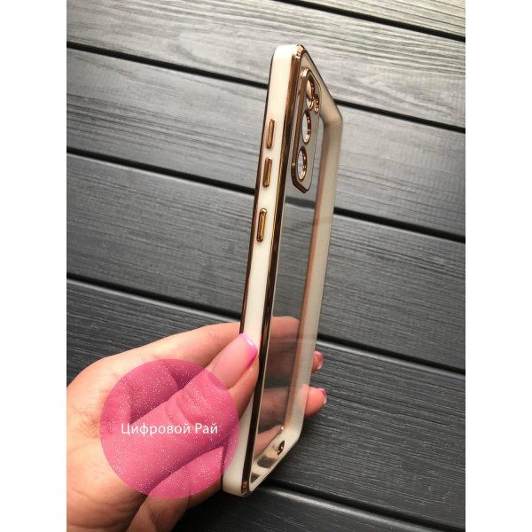 Прозрачный силикон с белым ободком/Samsung Galaxy S20 FE