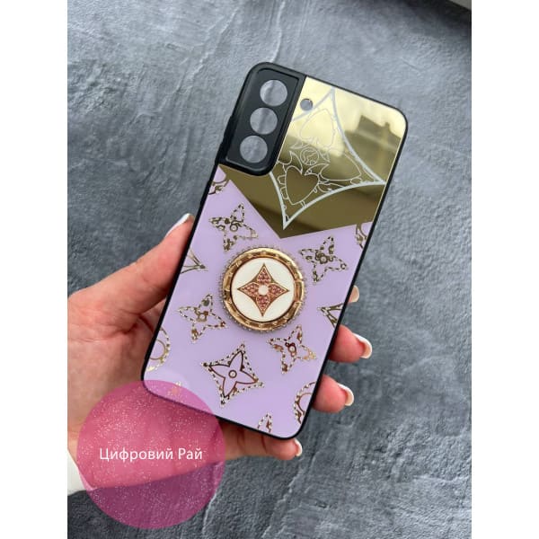 Чехол для Samsung Galaxy S21 FE чехол с зеркальным покрытием и держателем