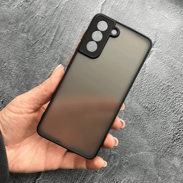 Чохол для Samsung Galaxy S22 Plus з захистом камери матовий пластик без дизайну з чорним бортиком