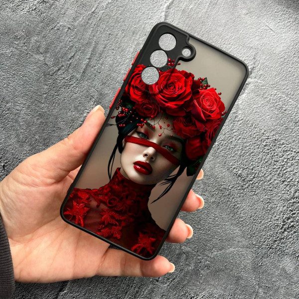 Чохол для Samsung Galaxy S21 з захистом камери з дівчинкою та квітами