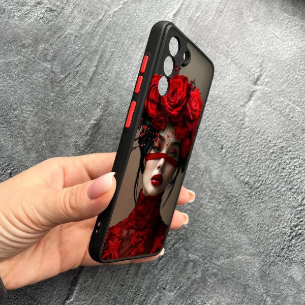 Чохол для Samsung Galaxy S21 з захистом камери з дівчинкою та квітами