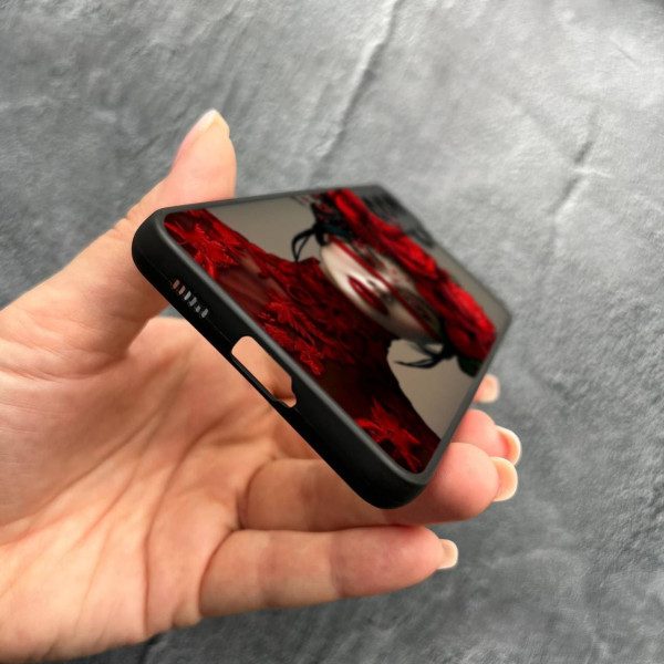 Чехол для Samsung Galaxy S21 с защитой камеры с девочкой и цветами