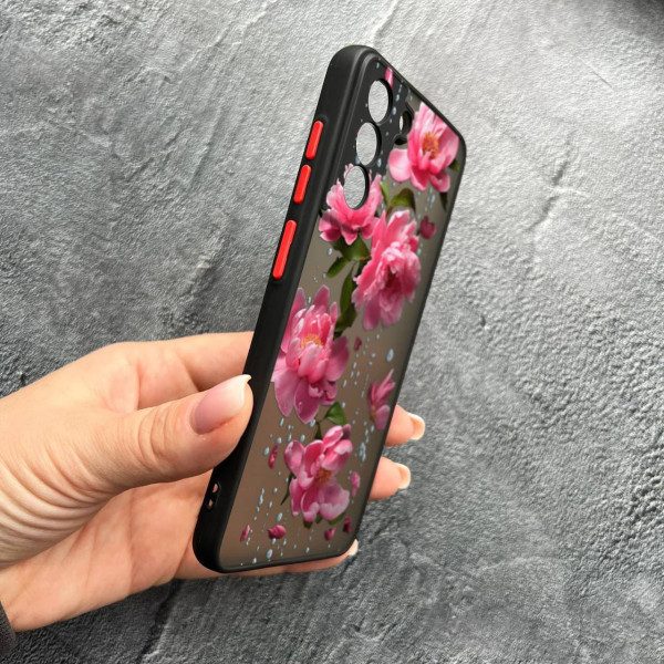 Чехол для Samsung Galaxy S22 Plus с защитой камеры с цветами и дождем