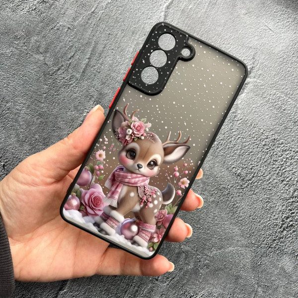 Чохол для Samsung Galaxy S21 з захистом камери з новорічним оленятком
