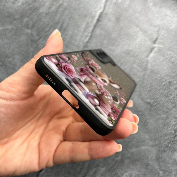 Чехол для Samsung Galaxy S21 с защитой камеры с новогодним олененком