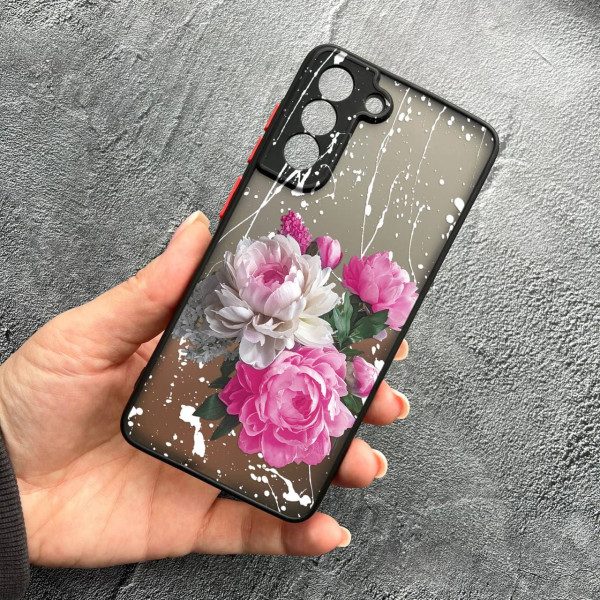 Чохол для Samsung Galaxy S21 FE з захистом камери з квітами півонії класичні