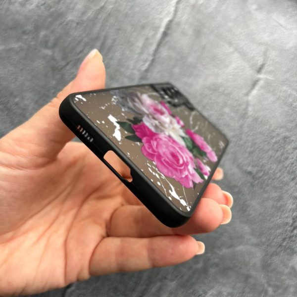 Чехол для Samsung Galaxy S22 с защитой камеры с классическими пионами