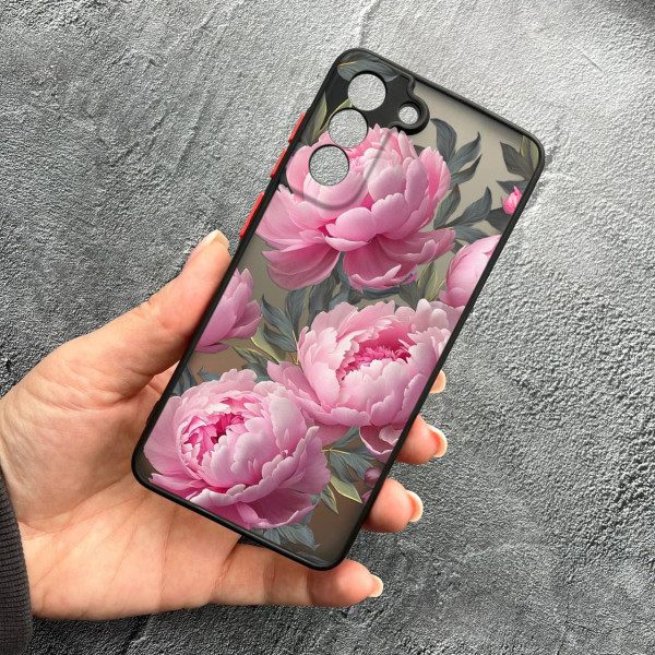Чохол для Samsung Galaxy S22 з захистом камери з квітами півоніями крупними