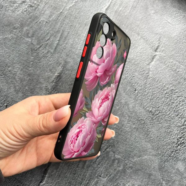 Чохол для Samsung Galaxy S22 з захистом камери з квітами півоніями крупними
