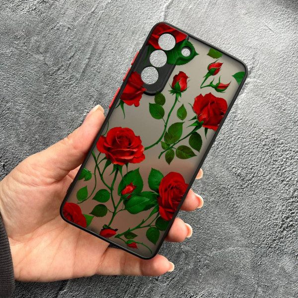 Чохол для Samsung Galaxy S21 з захистом камери з квітами червоні троянди