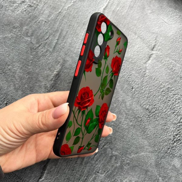 Чохол для Samsung Galaxy S21 з захистом камери з квітами червоні троянди