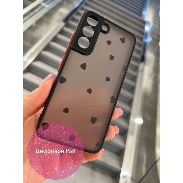 Чохол для Samsung Galaxy S22 сердечка чорні