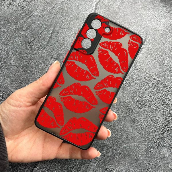 Чехол для Samsung Galaxy S21 FE с защитой камеры с красными губами