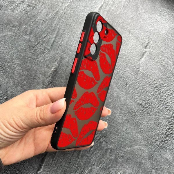 Чехол для Samsung Galaxy S21 FE с защитой камеры с красными губами