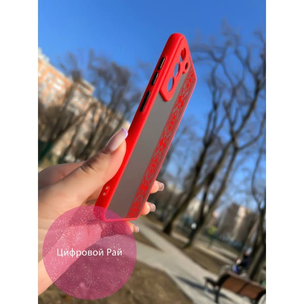 Чехол для Samsung Galaxy S21 FE вышиванка красная оригинальная