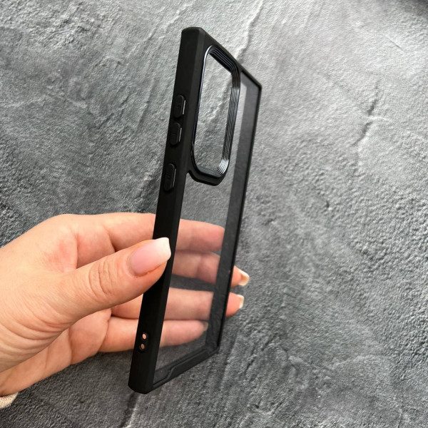 Чохол для Samsung Galaxy S24 Ultra з чорним бортиком та металевою обводкою по камері
