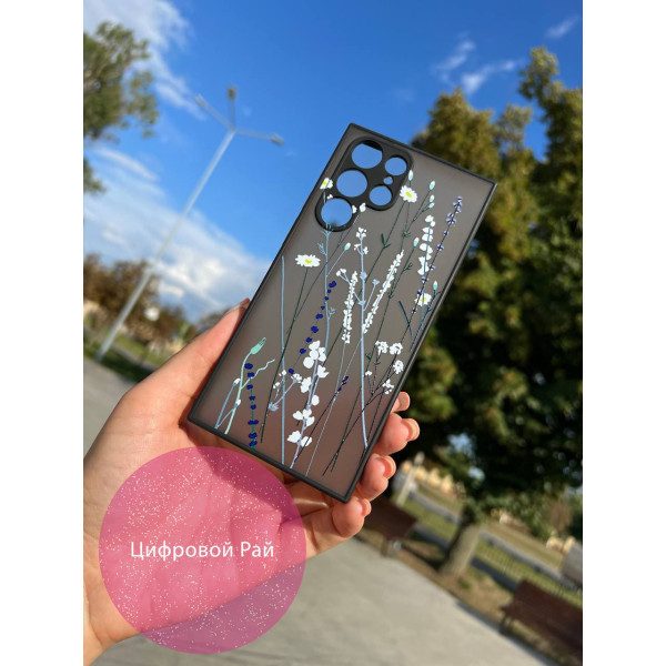 Чехол для Samsung Galaxy S22 Ultra с белыми цветочками