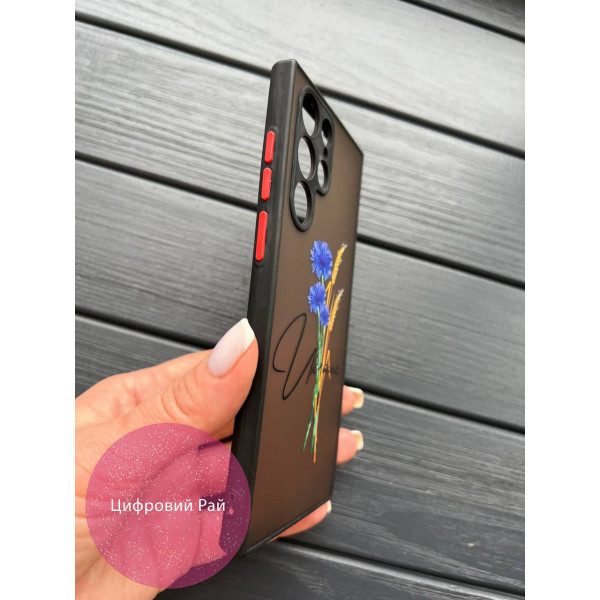 Чехол для Samsung Galaxy S22 Ultra патриотический с волошкой