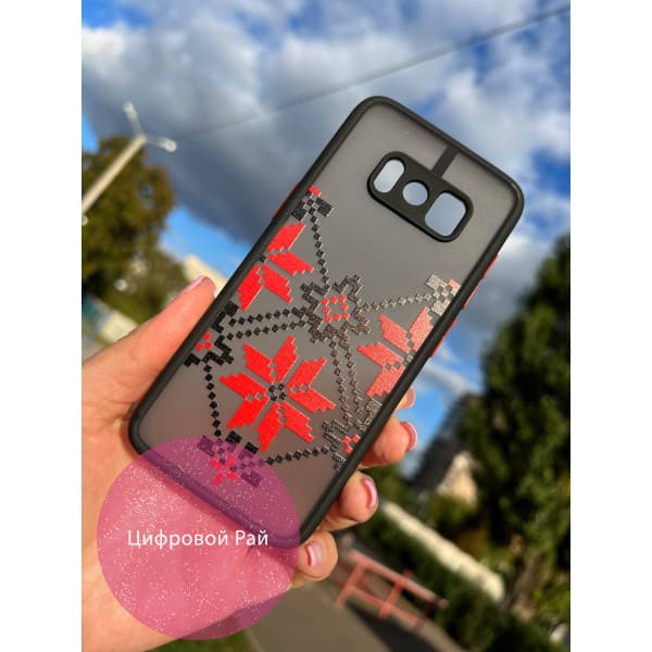 Чехол для Samsung Galaxy S8 вышиванка красная украинская