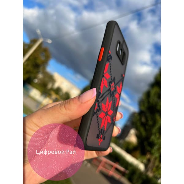 Чехол для Samsung Galaxy S8 вышиванка красная украинская