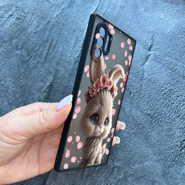 Чехол для Samsung Galaxy Note 10 Plus с защитой камеры с зайкой в ​​лепестках