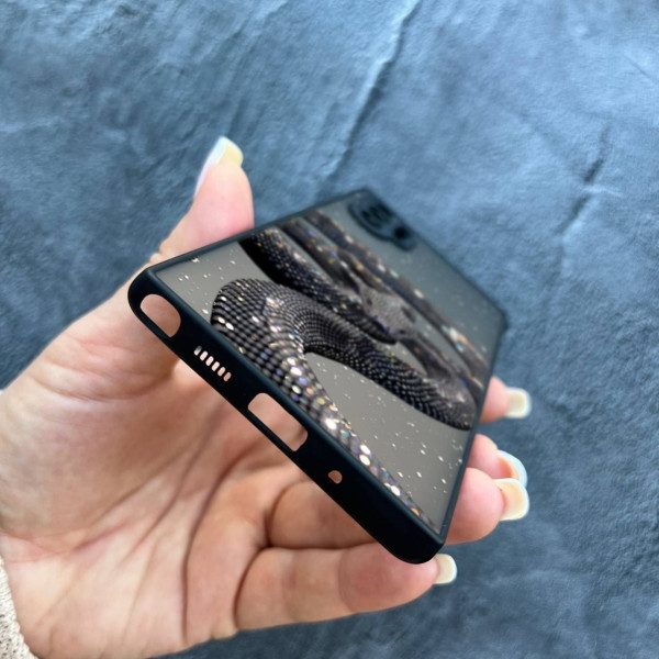 Чехол для Samsung Galaxy Note 10 Plus с защитой камеры со змеей с блестками