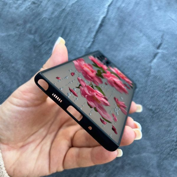 Чехол для Samsung Galaxy Note 10 Plus с защитой камеры с цветами и дождем
