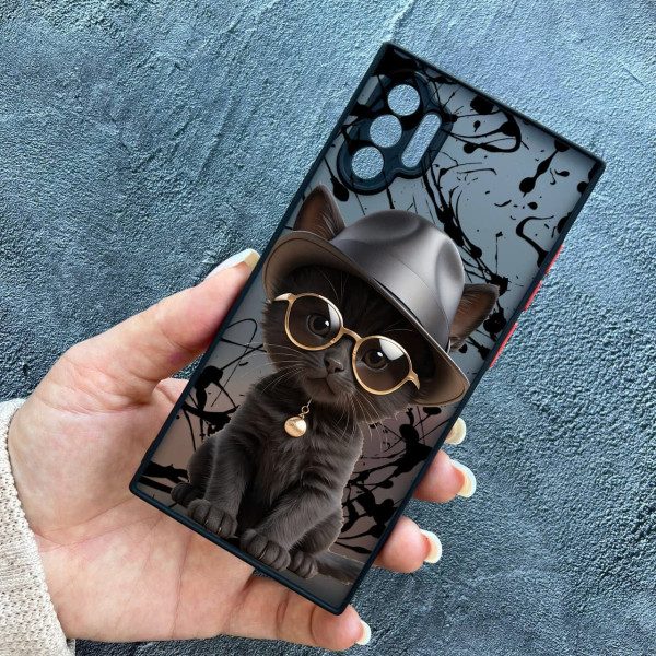 Чехол для Samsung Galaxy Note 10 Plus с защитой камеры с котом в шляпе
