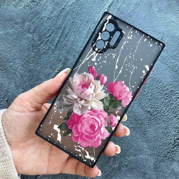 Чехол для Samsung Galaxy Note 10 Plus с защитой камеры с цветами пионы классические
