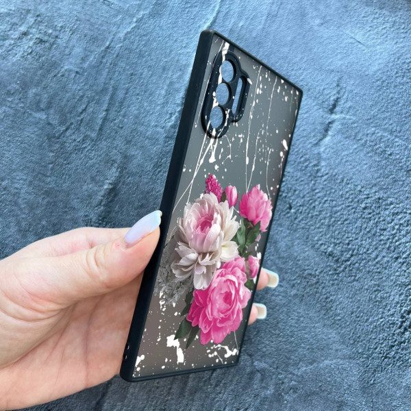 Чехол для Samsung Galaxy Note 10 Plus с защитой камеры с цветами пионы классические