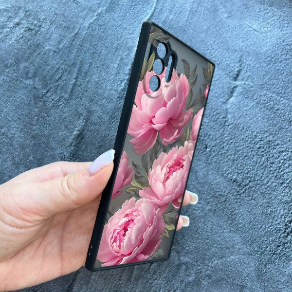 Чехол для Samsung Galaxy Note 10 Plus с защитой камеры с цветами пионами крупными