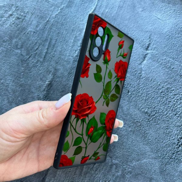 Чехол для Samsung Galaxy Note 10 Plus с защитой камеры с цветами красные розы