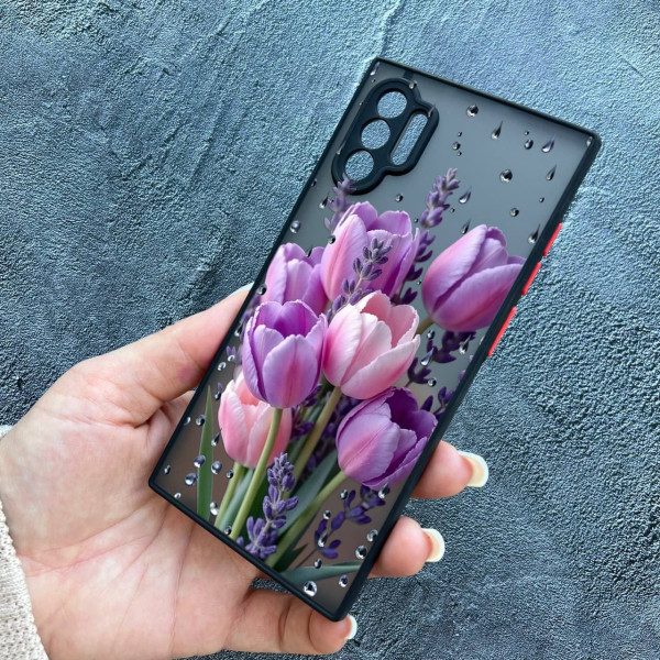 Чехол для Samsung Galaxy Note 10 Plus с защитой камеры с цветами лавандовыми тюльпанами