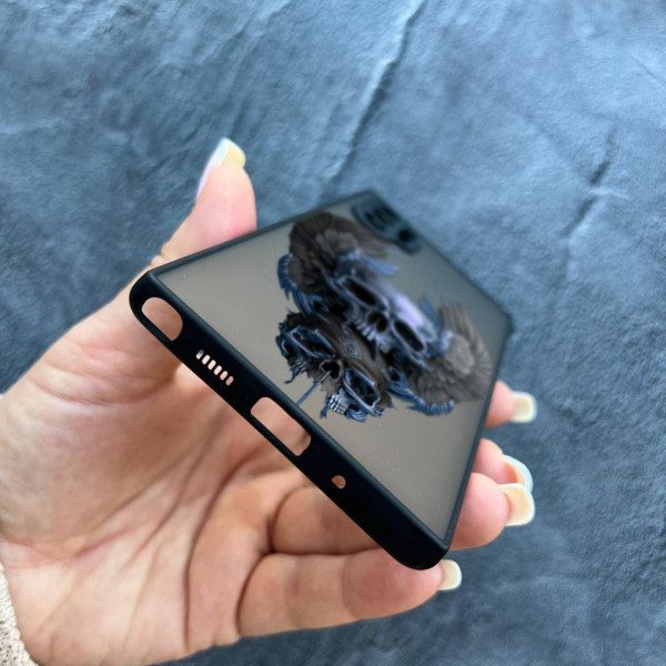 Чехол для Samsung Galaxy Note 10 Plus с защитой камеры с черепом и крыльями