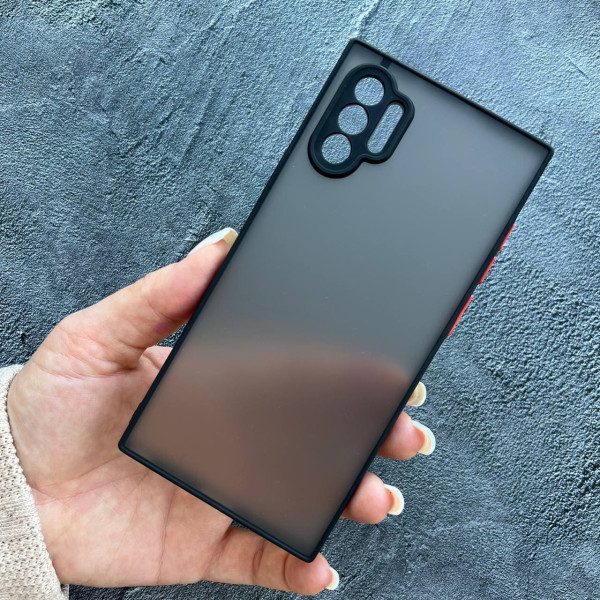 Чехол Samsung Galaxy Note 10 Plus с защитой камеры матовый пластик без дизайна