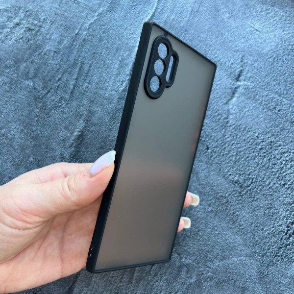 Чехол Samsung Galaxy Note 10 Plus с защитой камеры матовый пластик без дизайна