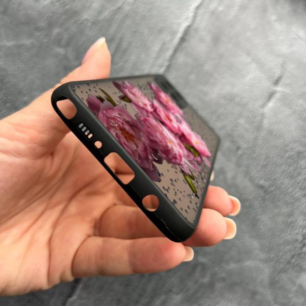 Чехол для Samsung Galaxy Note 10 Lite (A81) с защитой камеры с цветами и каплями