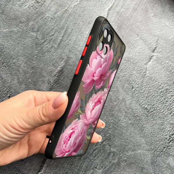Чохол для Samsung Galaxy Note 10 Lite (A81) з захистом камери з квітами півоніями крупними