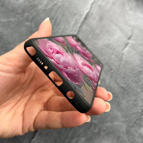 Чехол для Samsung Galaxy Note 10 Lite (A81) с защитой камеры с цветами пионами крупными 