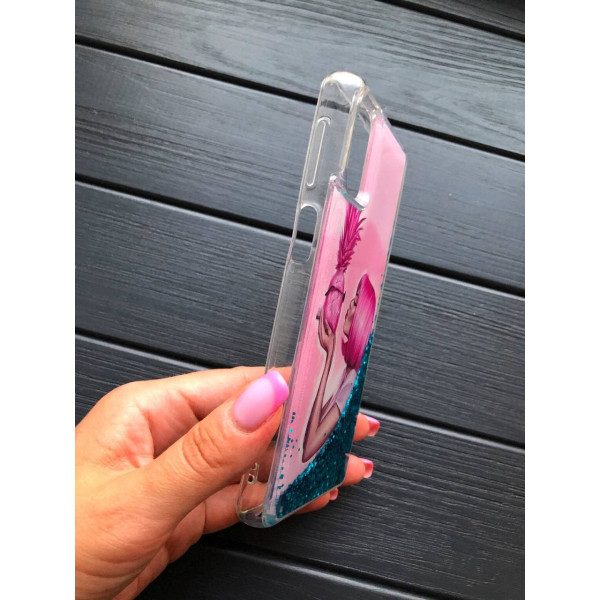 Чехол для Samsung Galaxy M31s с переливающимися блестками девушка с ананасом