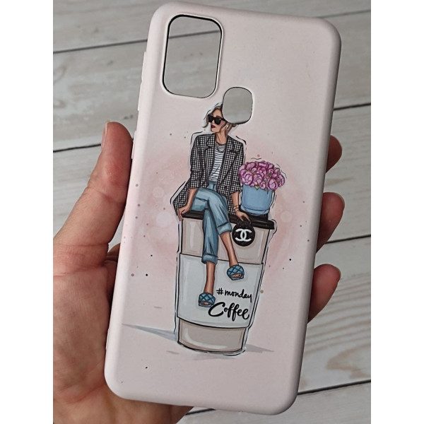 Чехол для Samsung Galaxy M31 девочка и кофе