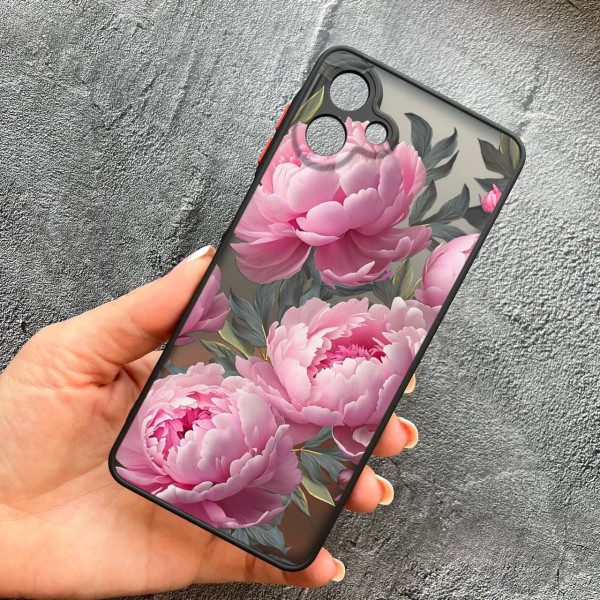 Чохол для Samsung Galaxy A07 з захистом камери з квітами півоніями крупними