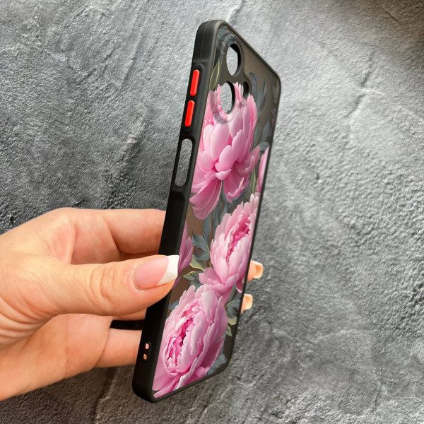 Чохол для Samsung Galaxy A07 з захистом камери з квітами півоніями крупними